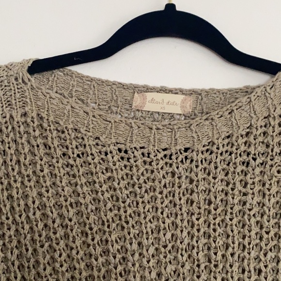 Altar'd State Sterchi Sweater pullover crochet tassel olive green size XS - Picture 3 of 3